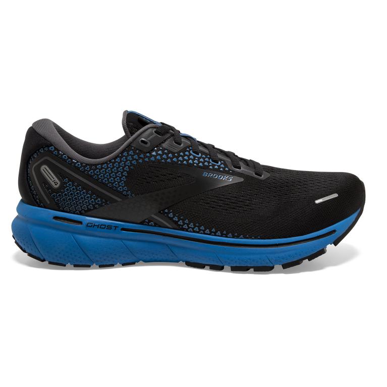 Brooks GHOST 14 Cushioned Road Running Shoes Mens Online - Black/Blackened Pearl/Blue (XBA540129)